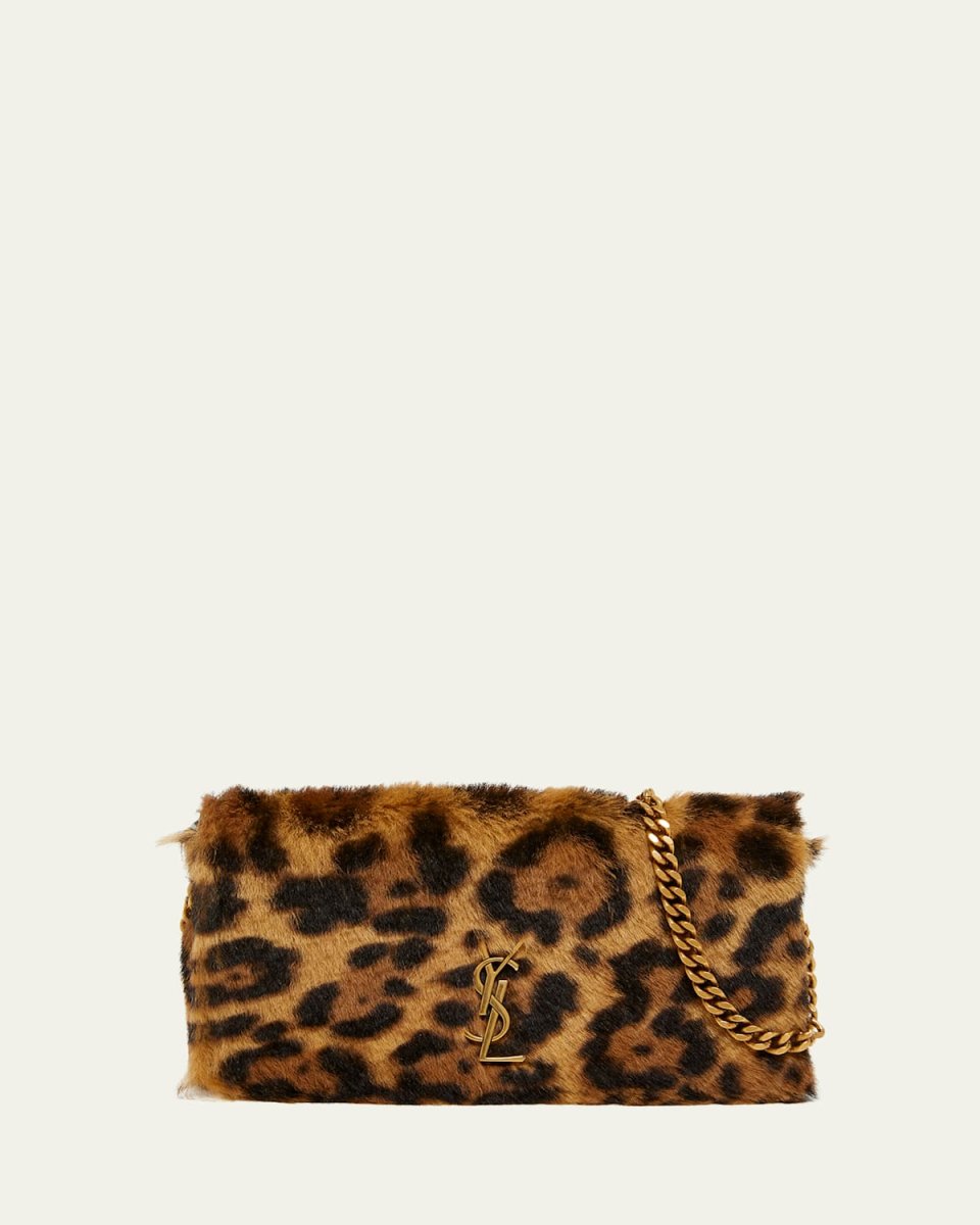 Kate 99 Mini YSL Leopard Shoulder Bag in Pony Hair
